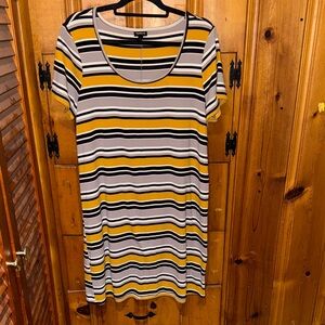 Torrid Yellow and Black Striped Short Sleeve Tee